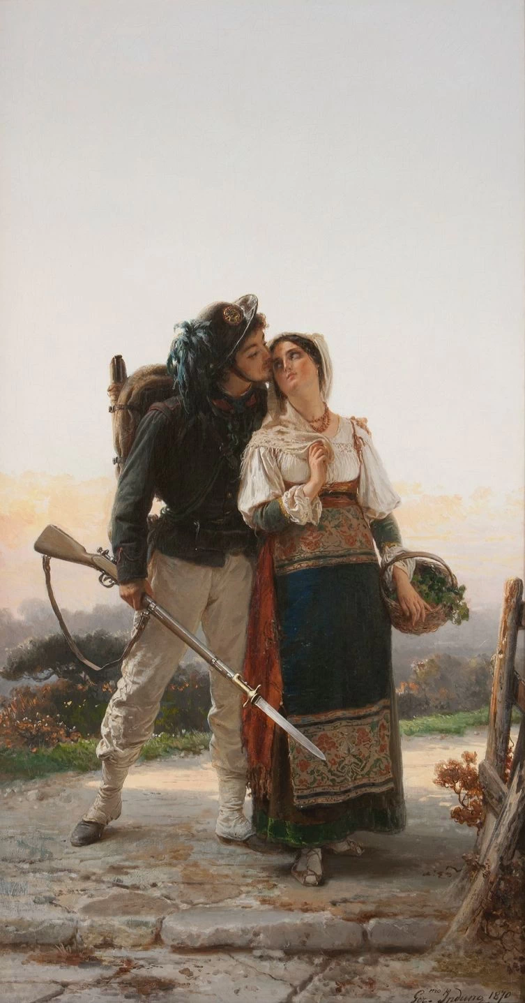 La partenza del garibaldino e la ciociarella - 1870